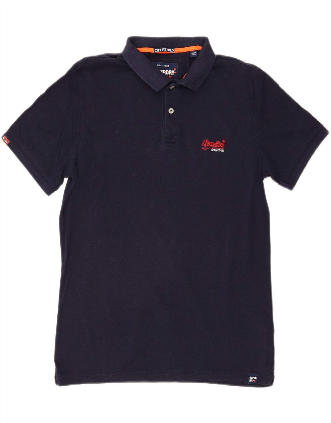 Camisa polo masculina SUPERDRY grande algodão azul marinho