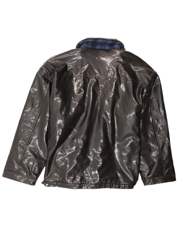 Jaqueta bomber masculina vintage UK 44 2XL preta