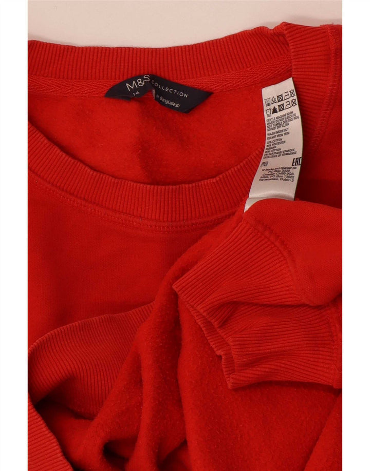 Suéter feminino Marks & Spencer com estampa oversized Reino Unido 14 grande vermelho