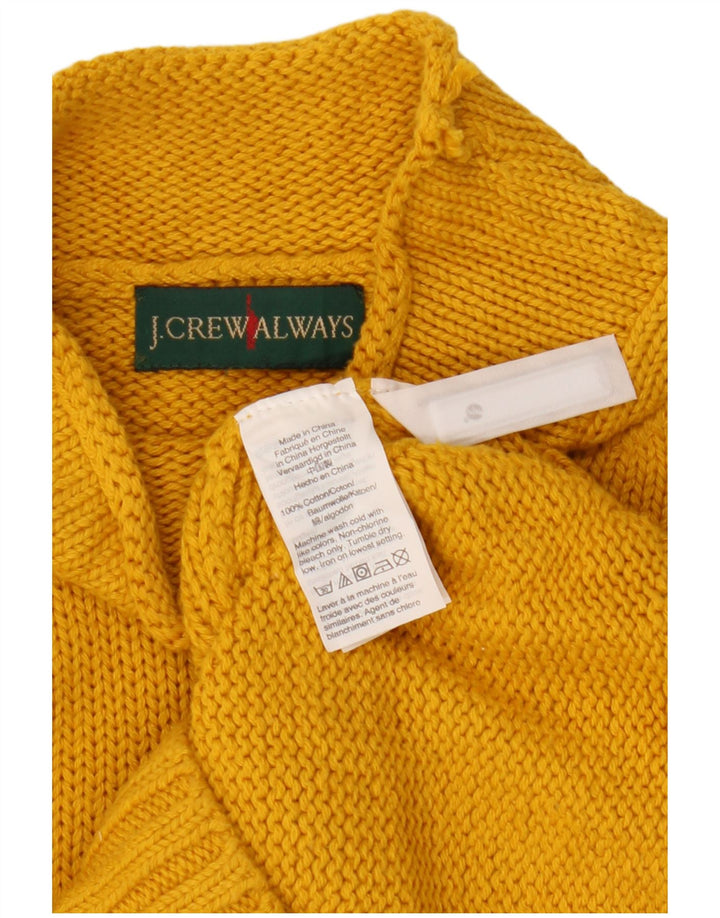 J. CREW Suéter feminino com gola tartaruga Reino Unido 10 algodão amarelo pequeno