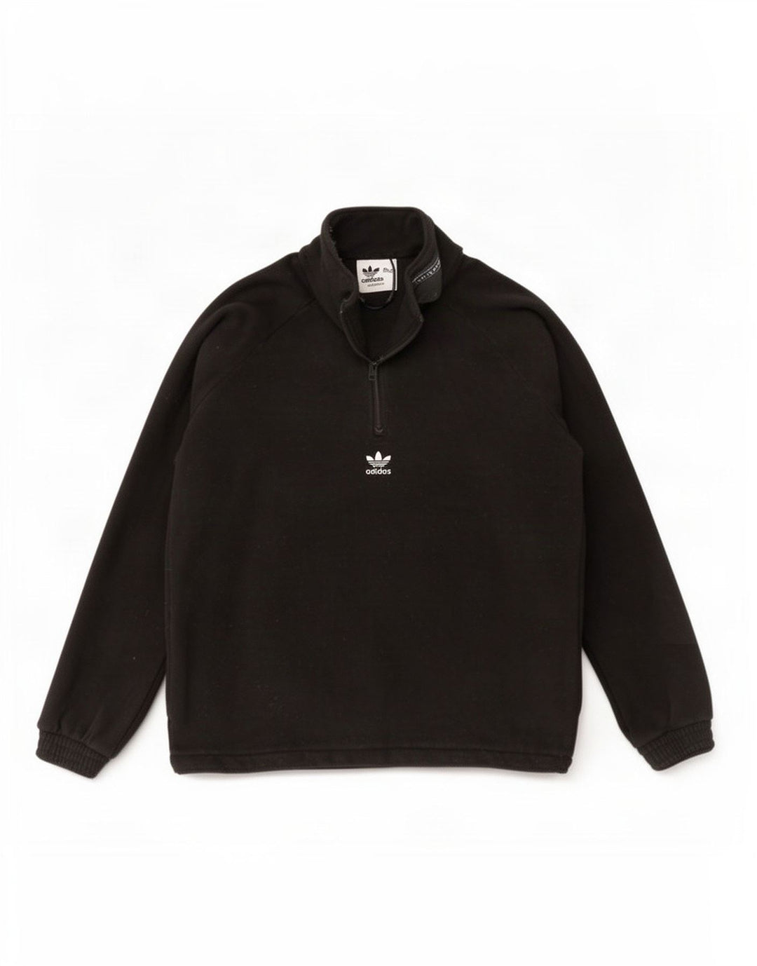 Adidas Mens Graphic Zip Neck Fleece Jumper XL Preto Poliéster
