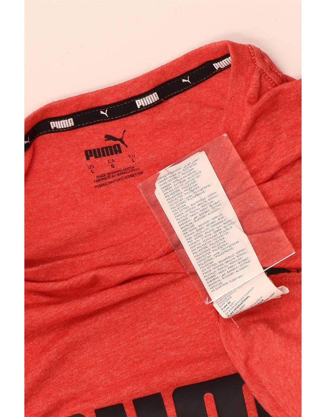 Puma Mens Graphic T-Shirt Top Grande Poliéster Vermelho