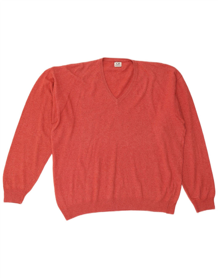 CP Suéter masculino com decote em V da COMPANY 2XL algodão vermelho