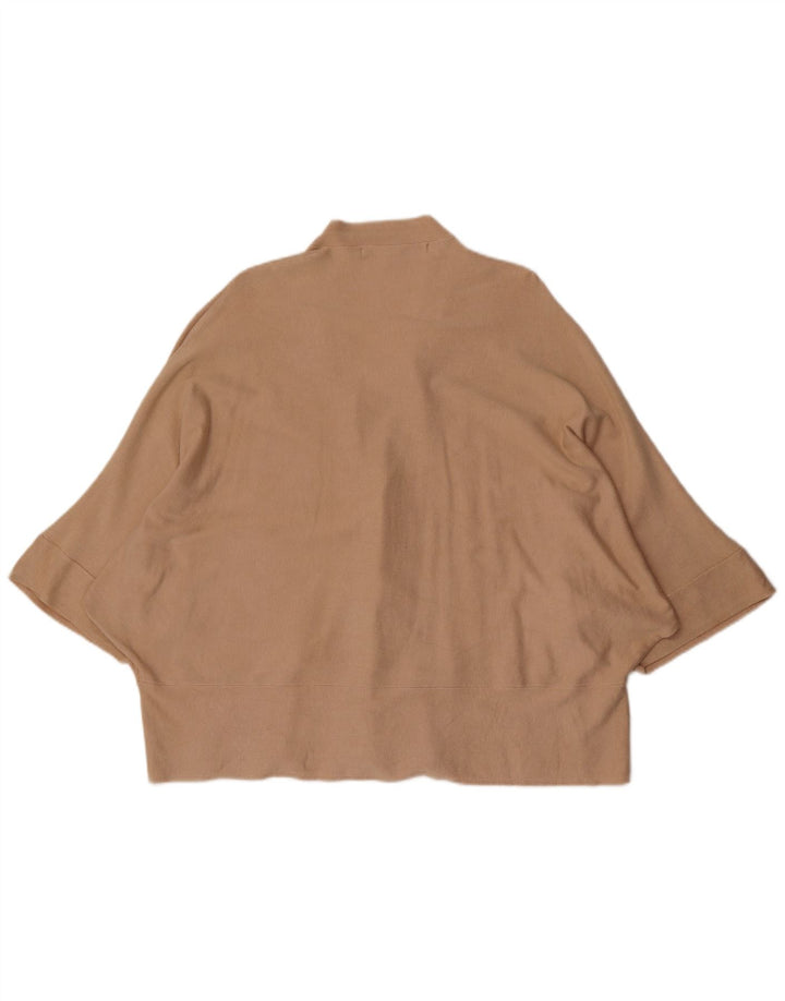 Zara Suéter feminino oversized Batwing aberto cardigan Reino Unido 14 médio bege