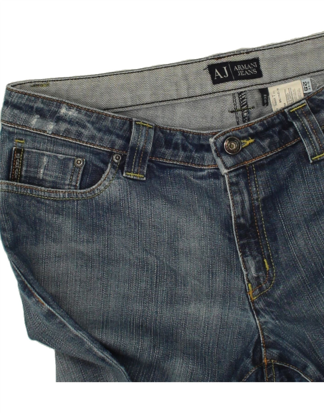 ARMANI Womens Slim Cropped Jeans W29 L26 Blue Cotton Vintage Armani and Second-Hand Armani from Messina Hembry 