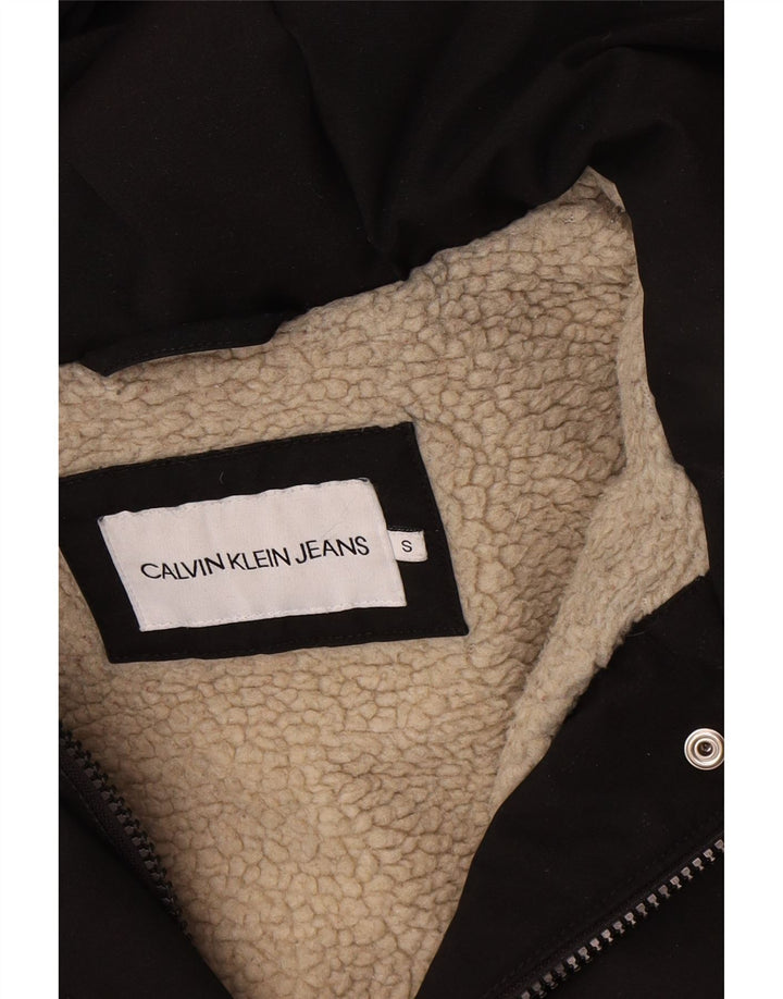 Jaqueta Calvin Klein Jeans Feminina Oversized Sherpa Parka Reino Unido 10 Pequena Preta
