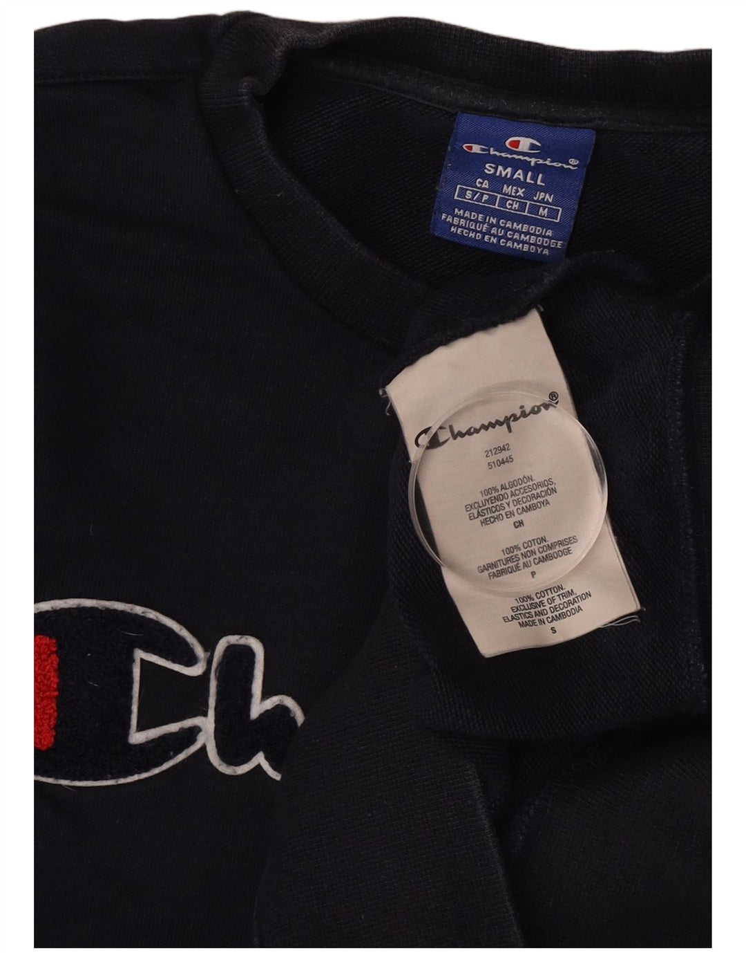 Champion moletom masculino gráfico jumper pequeno algodão azul marinho
