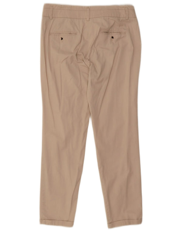 Zara Calça Feminina Slim Casual EU 40 Médio W30 L27 Algodão Bege