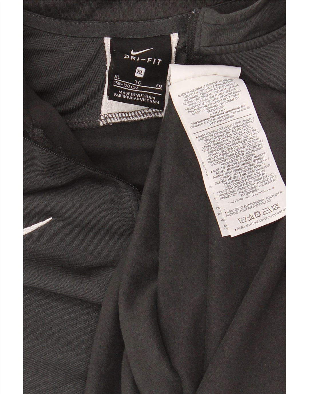 NIKE Meninos Dri Fit Zip Neck Pullover Treino Top 13-14 Anos XL Cinza