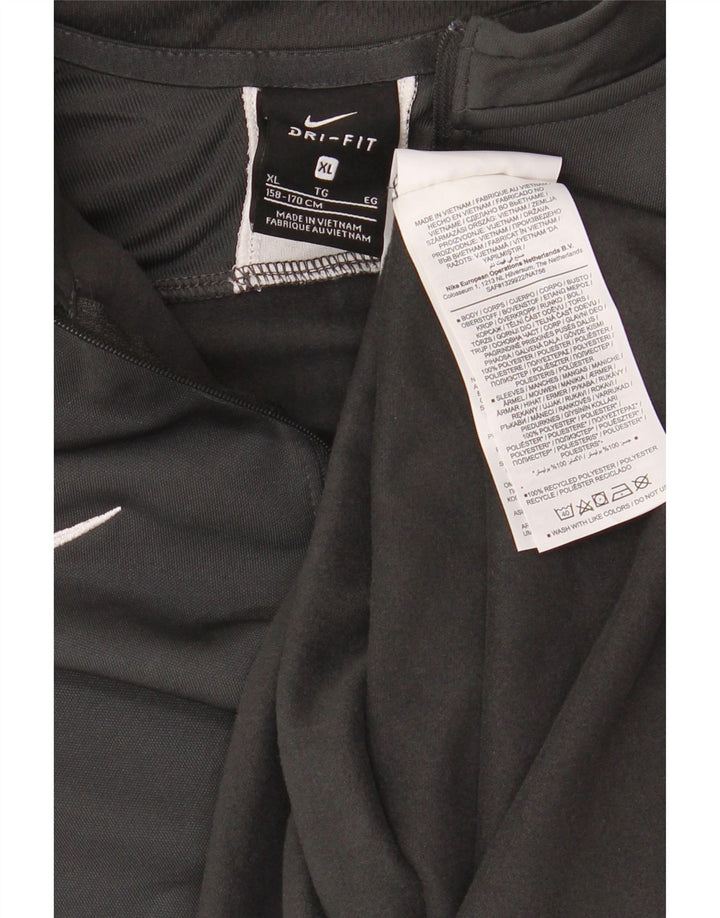 NIKE Meninos Dri Fit Zip Neck Pullover Treino Top 13-14 Anos XL Cinza