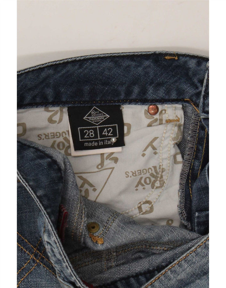 Calça jeans reta feminina Roy Rogers W28 L33 algodão azul