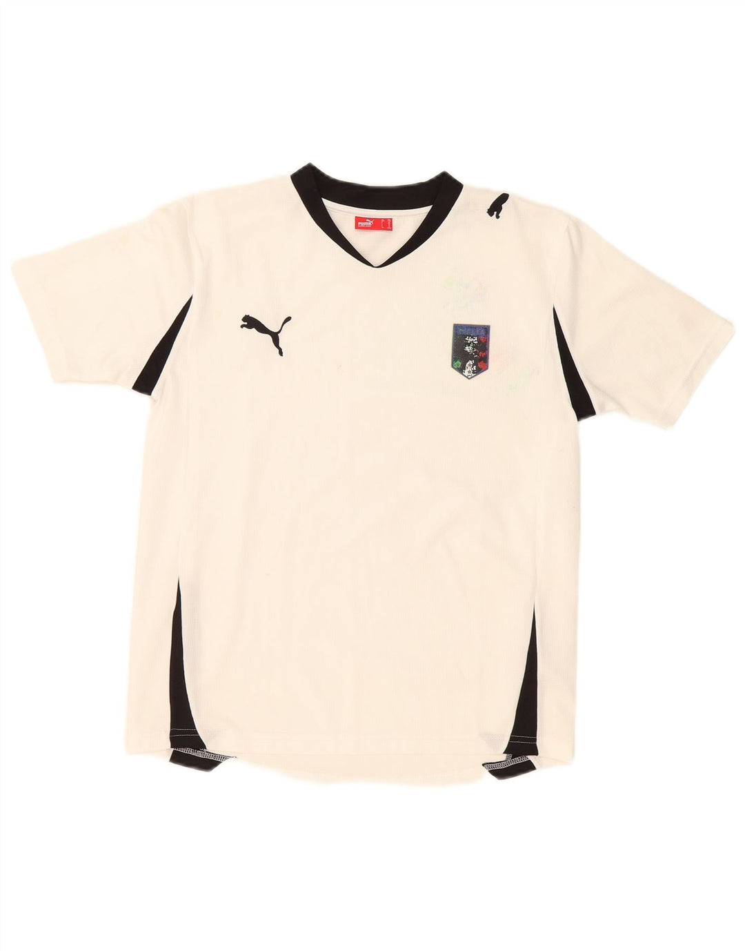 Camiseta Puma Menino 13-14 Anos Branco Colorblock