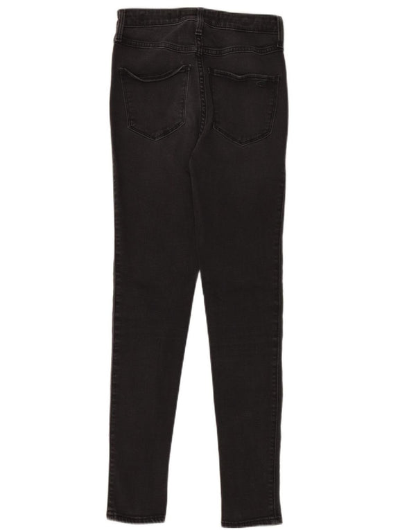 HOLLISTER Calça jeans feminina cintura alta W26 L28 algodão preto