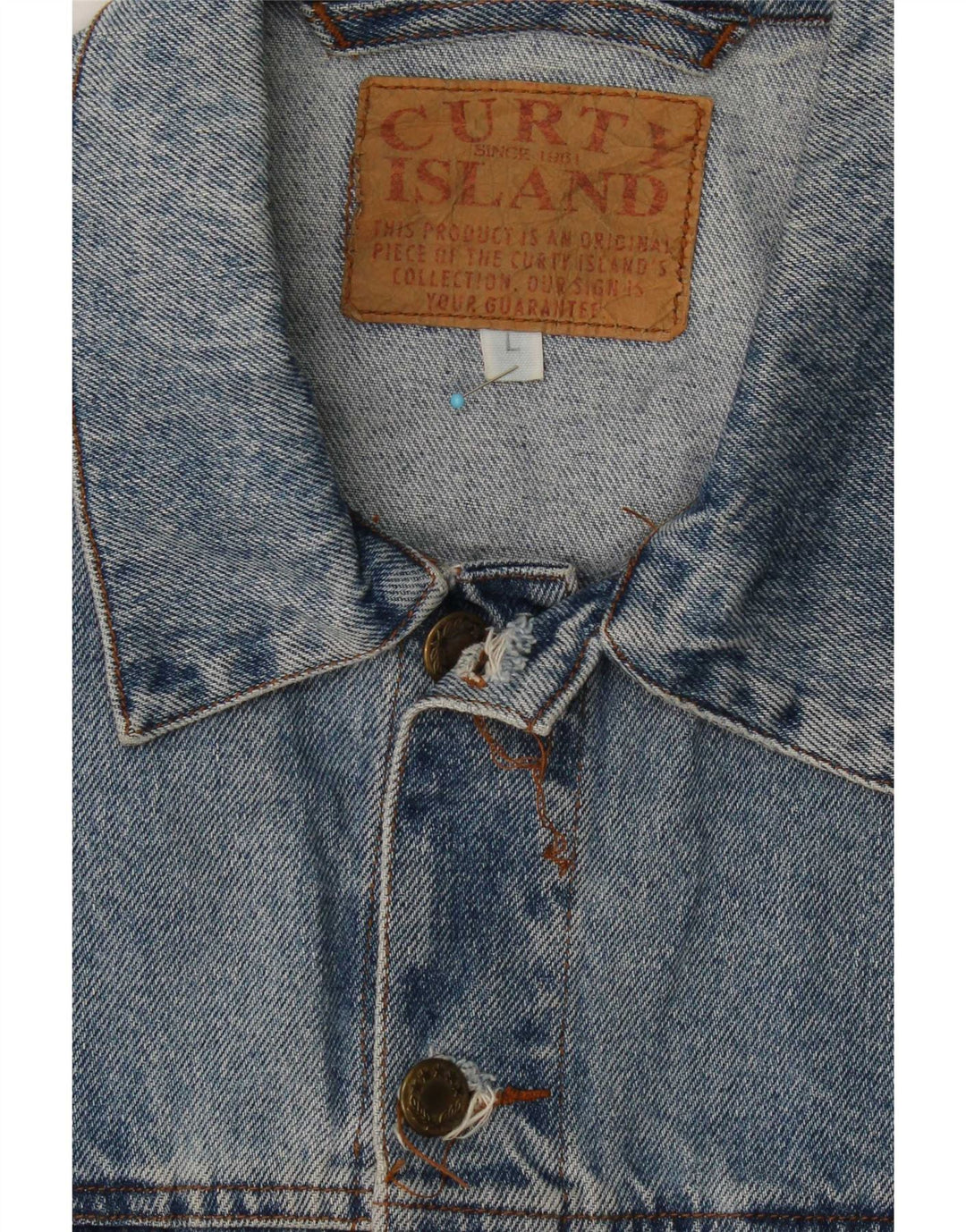 Jaqueta jeans masculina vintage UK 40 grande algodão azul
