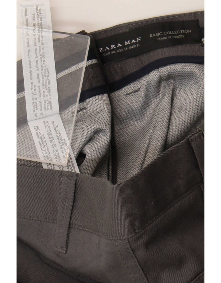 Zara Mens Chino Shorts EU 40 Médio W31 Algodão Cinza