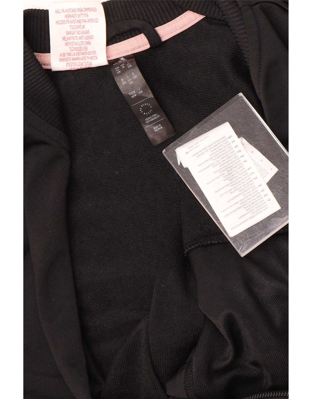 Casaco de treino Adidas para meninas 11-12 anos preto poliéster