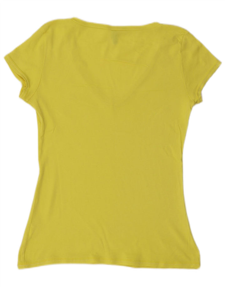 Camiseta feminina Benetton UK 10 pequena amarela