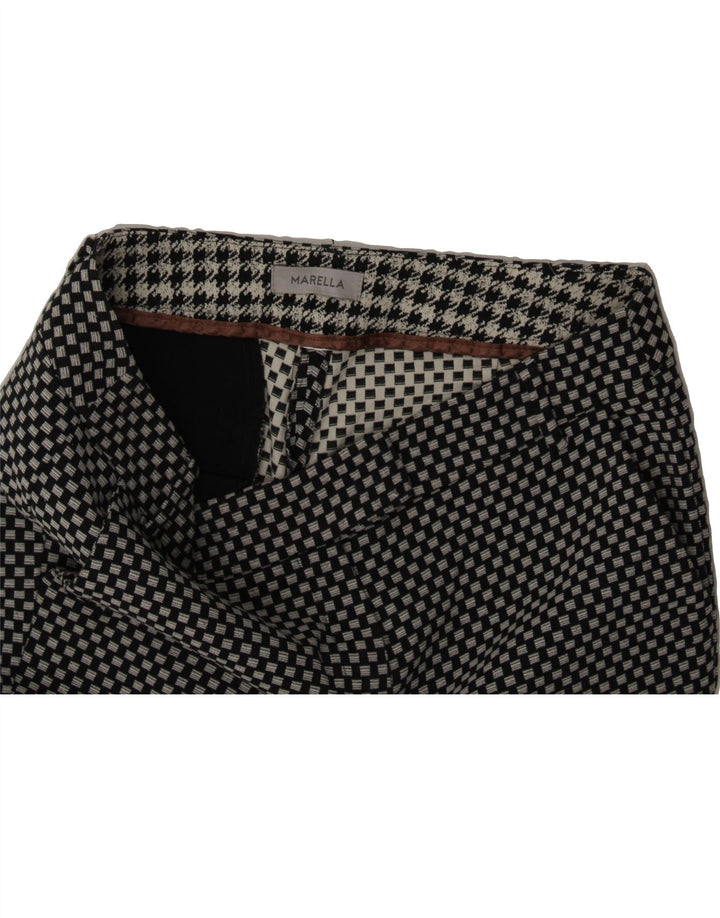 MARELLA Womens Slim Casual Trousers W32 L28 Black Geometric Vintage Marella and Second-Hand Marella from Messina Hembry 