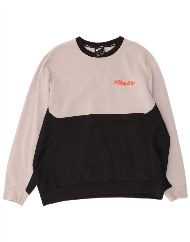 Moletom masculino NIKE Jumper XL cinza colorblock algodão