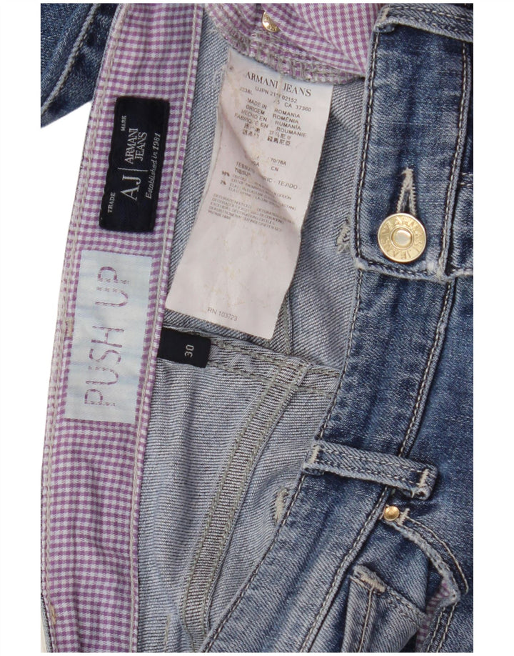 ARMANI Jeans Skinny Feminino W30 L30 Azul Algodão