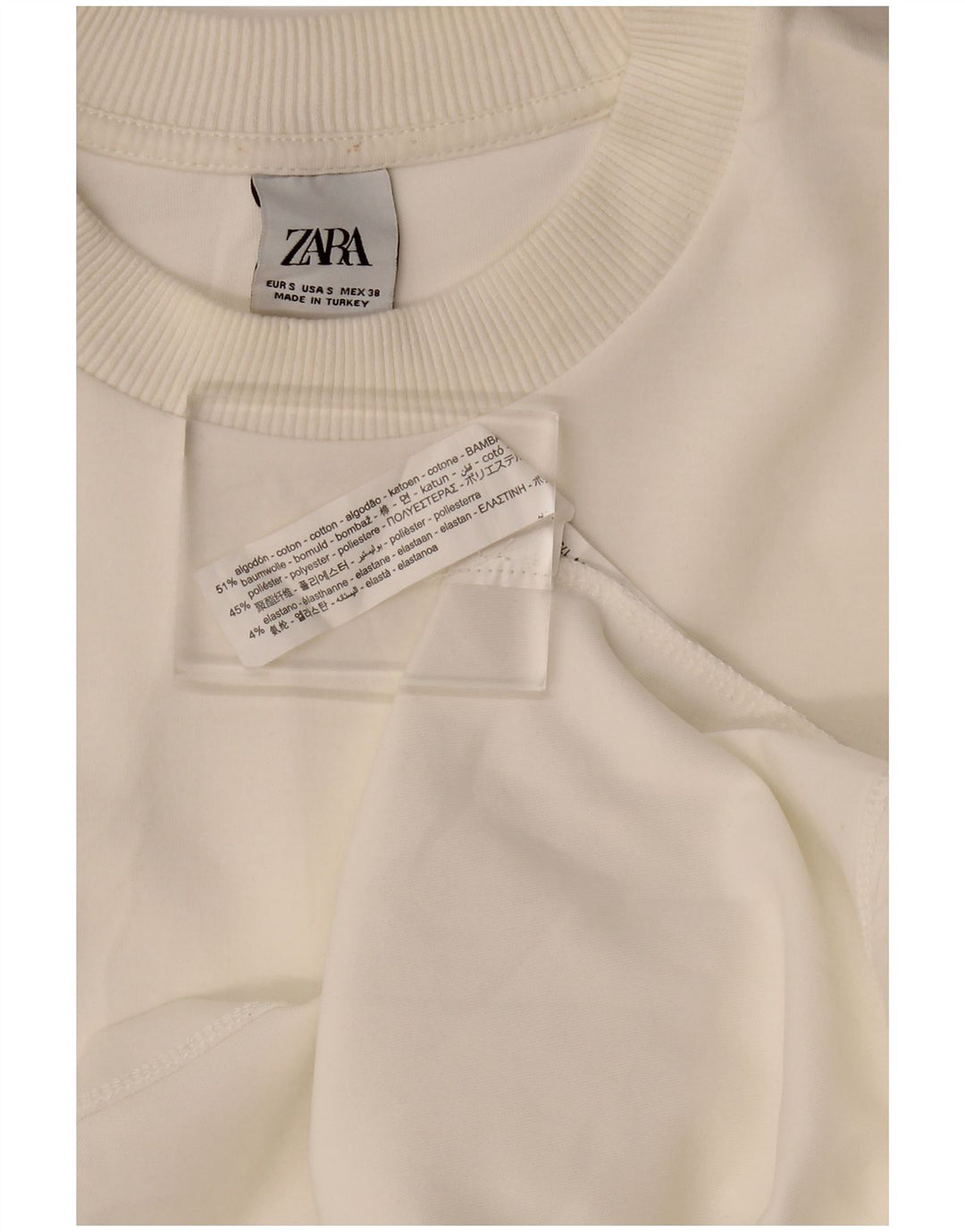 Moletom Zara Masculino Solto Fit Jumper Pequeno Algodão Branco