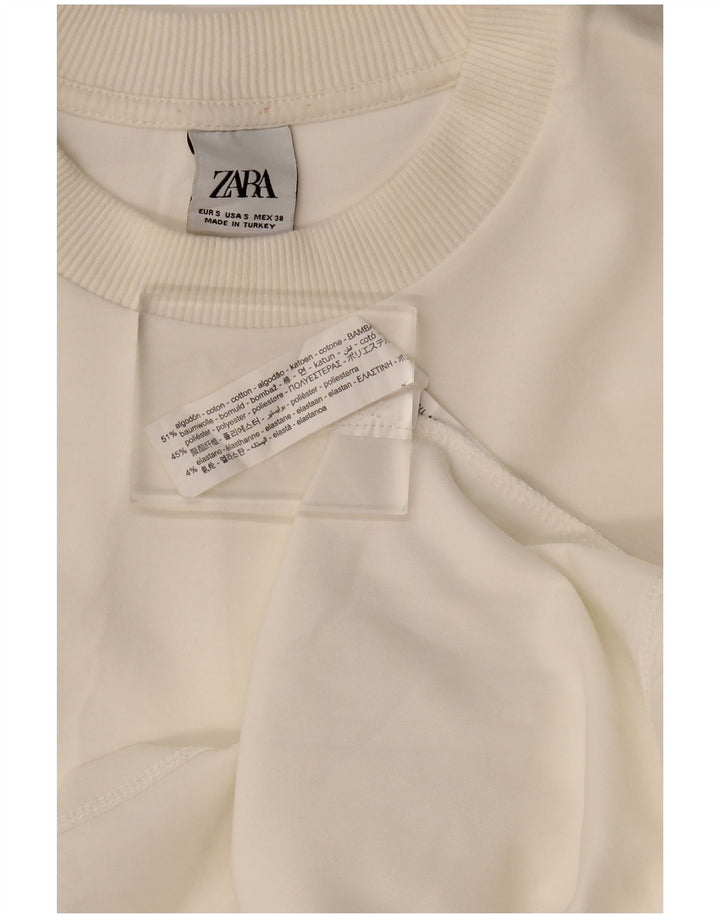 Moletom Zara Masculino Solto Fit Jumper Pequeno Algodão Branco