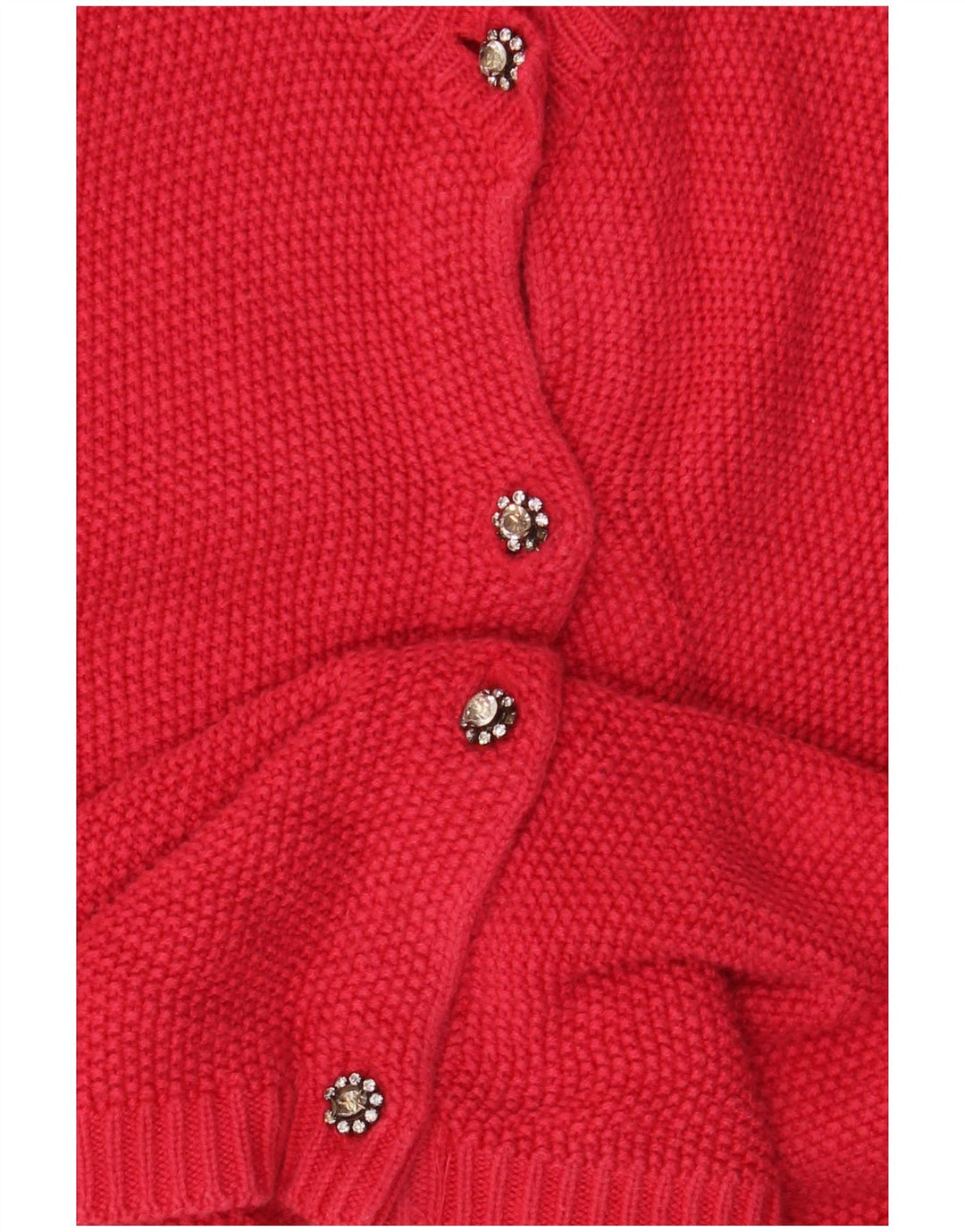Suéter cardigã feminino Zara UK 10 pequeno viscose vermelha