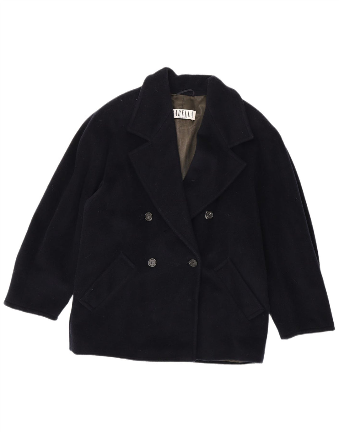 Casaco feminino grande com peito duplo Marella Reino Unido 8 pequeno azul marinho