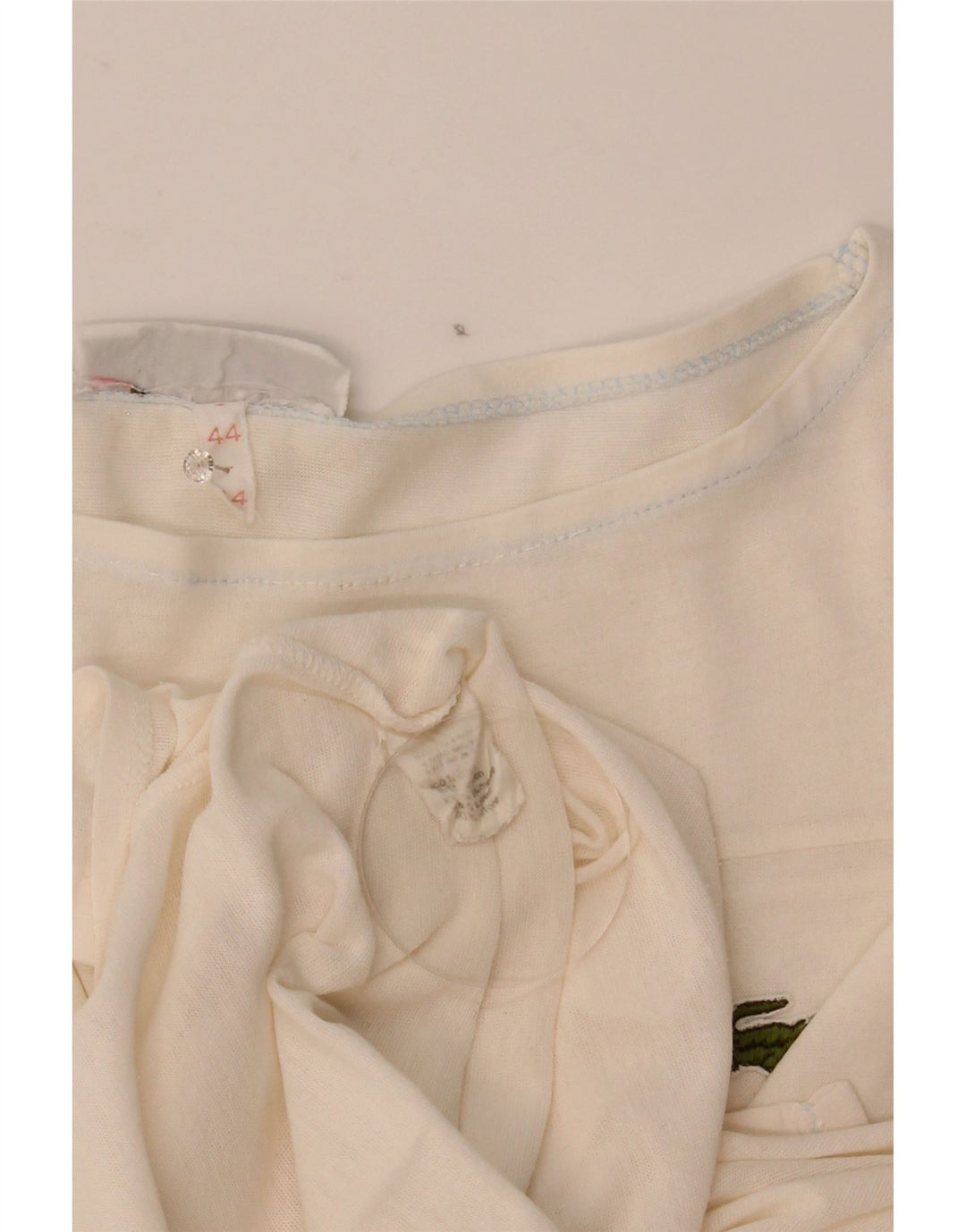 Camiseta feminina Lacoste tamanho superior 44 grande algodão branco
