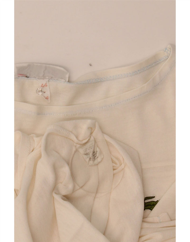 Camiseta feminina Lacoste tamanho superior 44 grande algodão branco