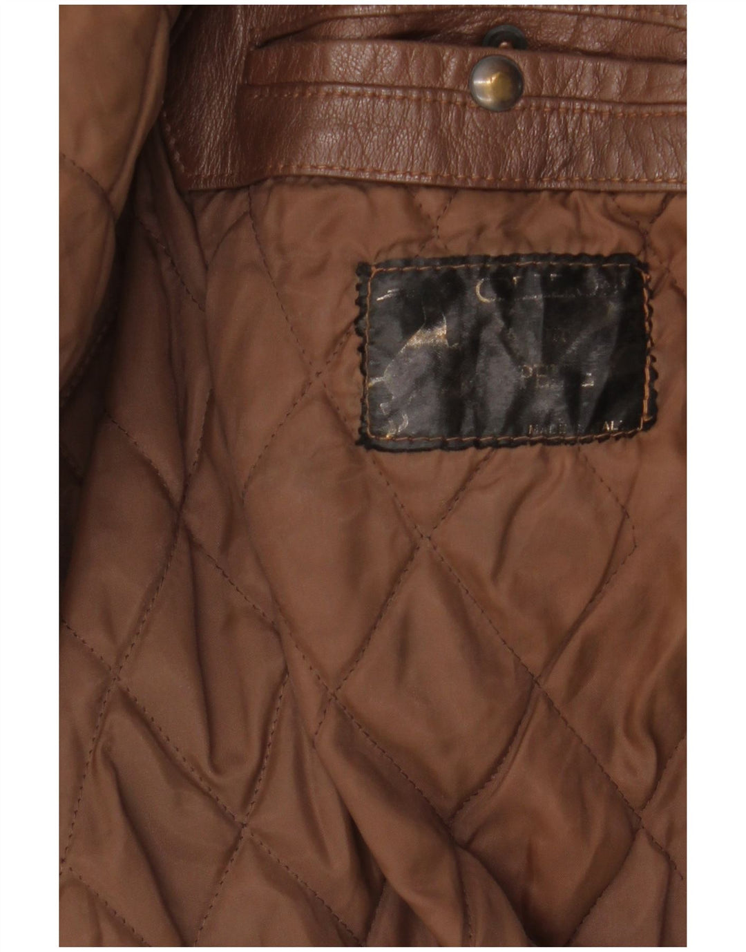 Jaqueta de couro masculina vintage UK 44 2XL couro marrom