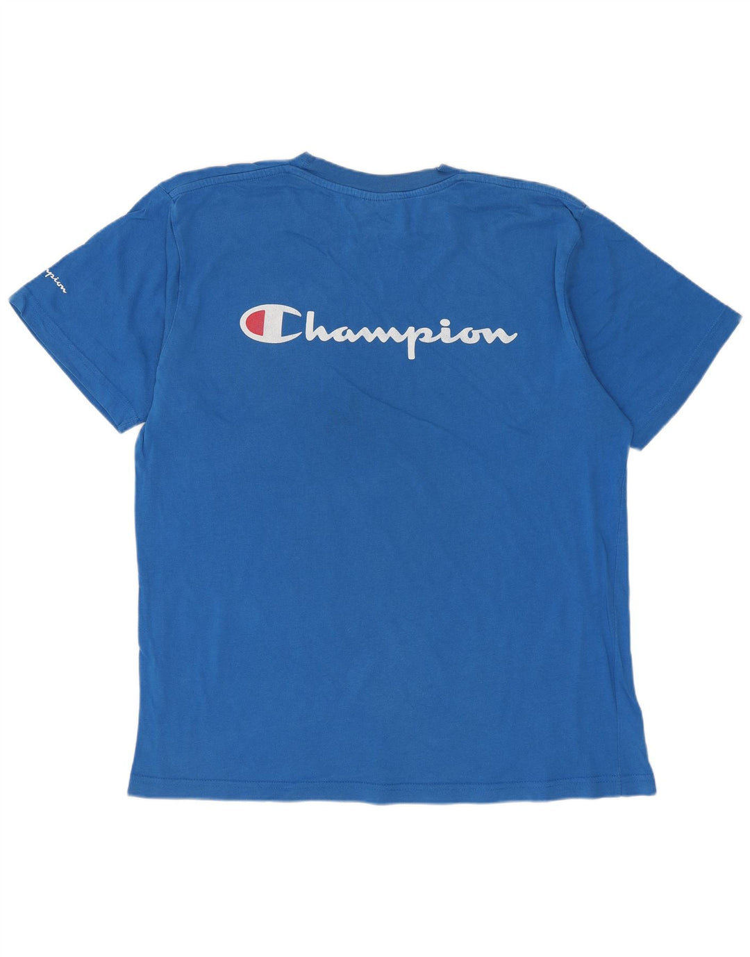 Camiseta masculina com estampa CHAMPION grande algodão azul