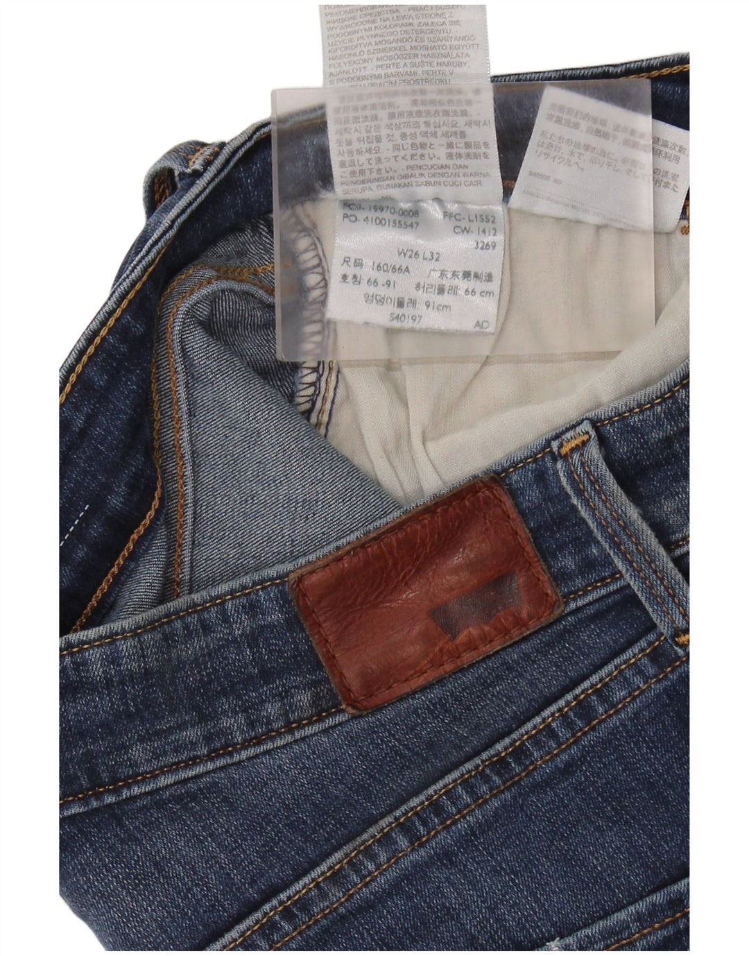 Calça jeans skinny feminina de cintura alta LEVI'S W26 L32 algodão azul