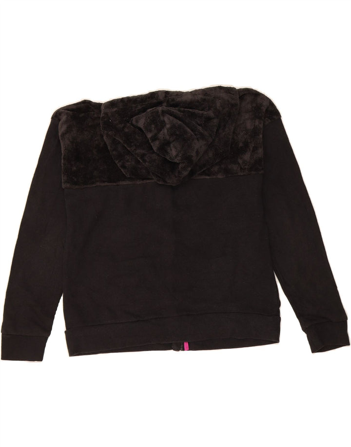 REEBOK Girls Zip Hoodie Sweater 15-16 Years 2XL Black Cotton Vintage Reebok and Second-Hand Reebok from Messina Hembry 