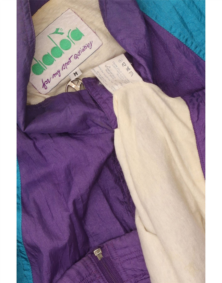 Diadora Mens Tracksuit Top Jacket Médio Roxo Colourblock Poliamida