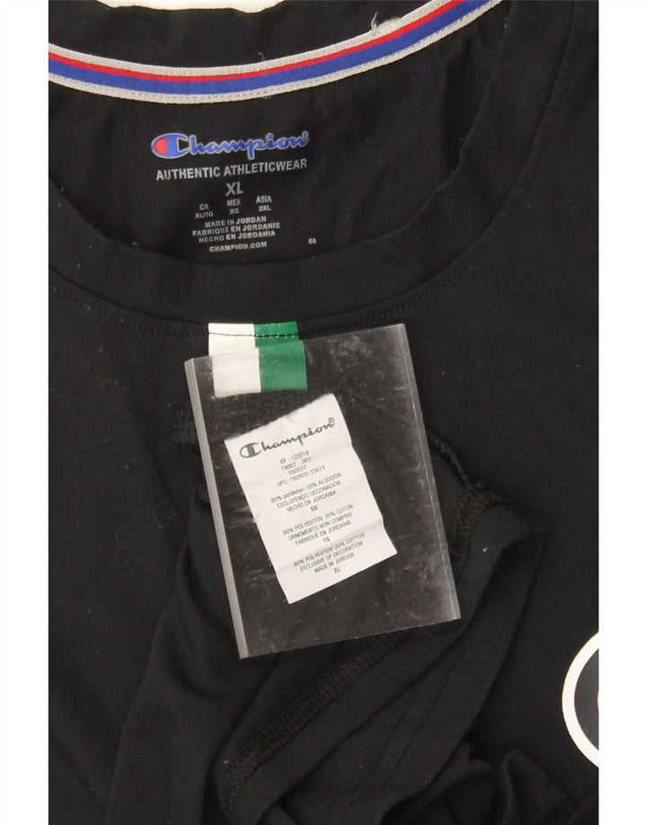 CHAMPION Mens Colete Top XL Algodão Preto