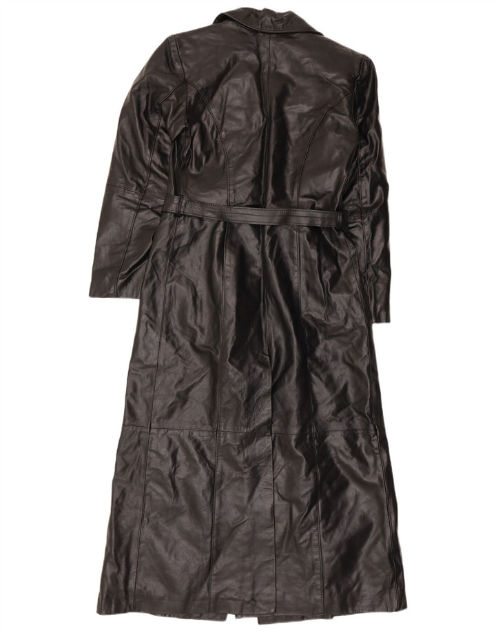 Casaco de couro feminino vintage IT 42 couro preto médio