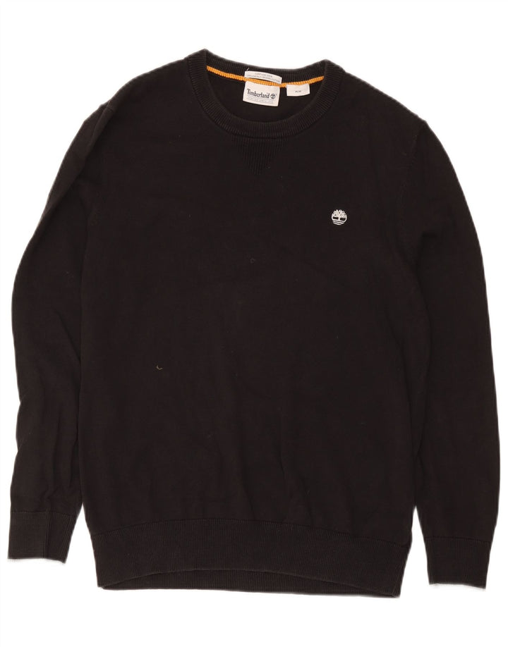 Suéter masculino Timberland com gola redonda, algodão preto médio