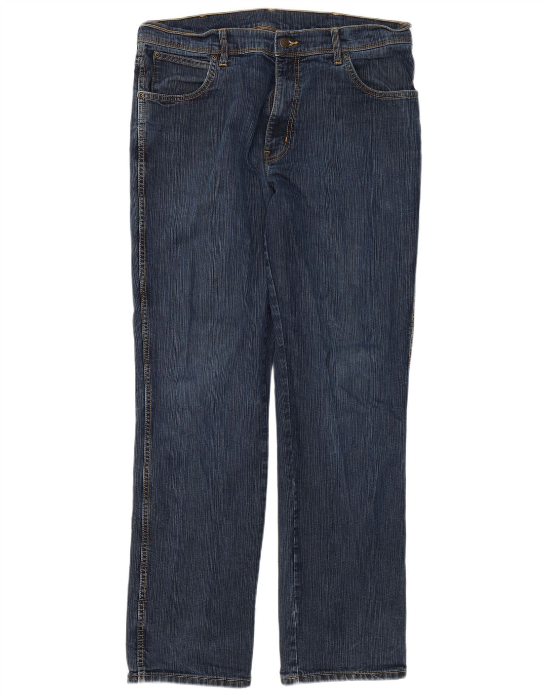 Wrangler masculino regular fit jeans reto W38 L32 algodão azul