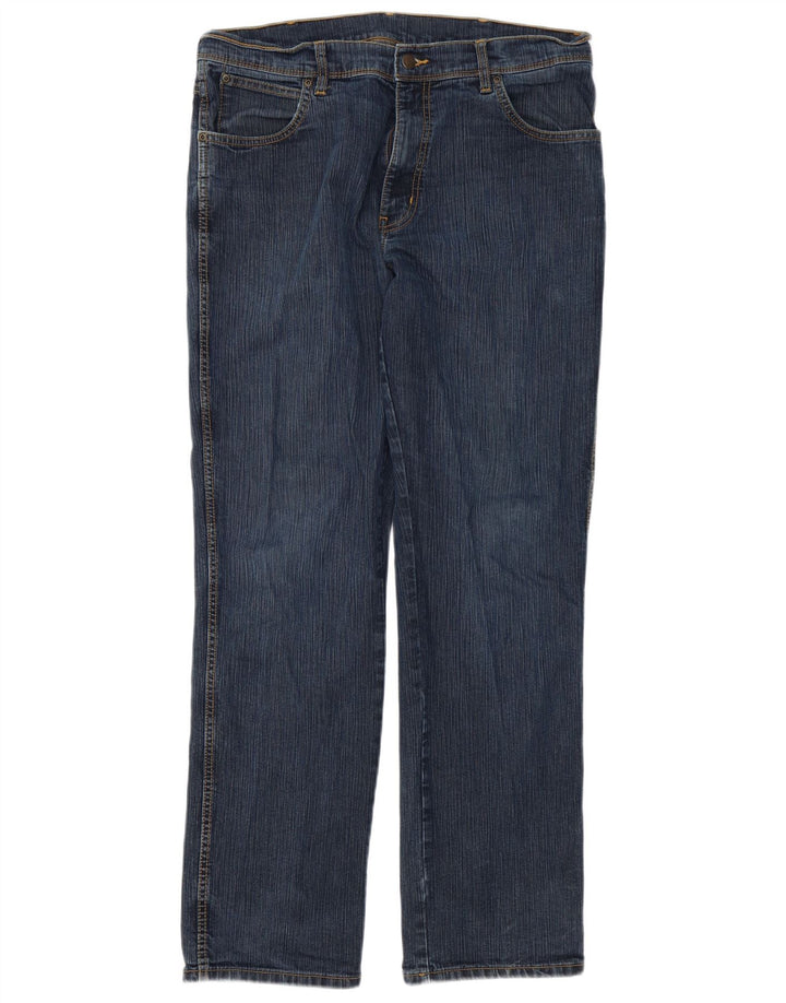 Wrangler masculino regular fit jeans reto W38 L32 algodão azul