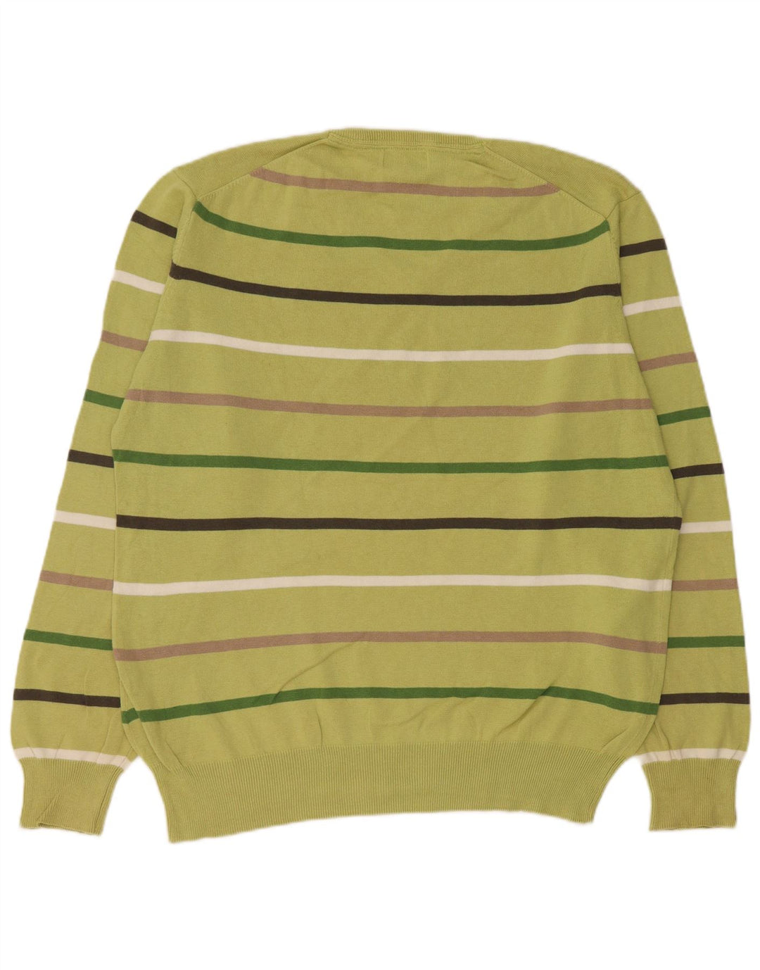 Suéter masculino KAPPA com decote em V 2XL algodão listrado verde