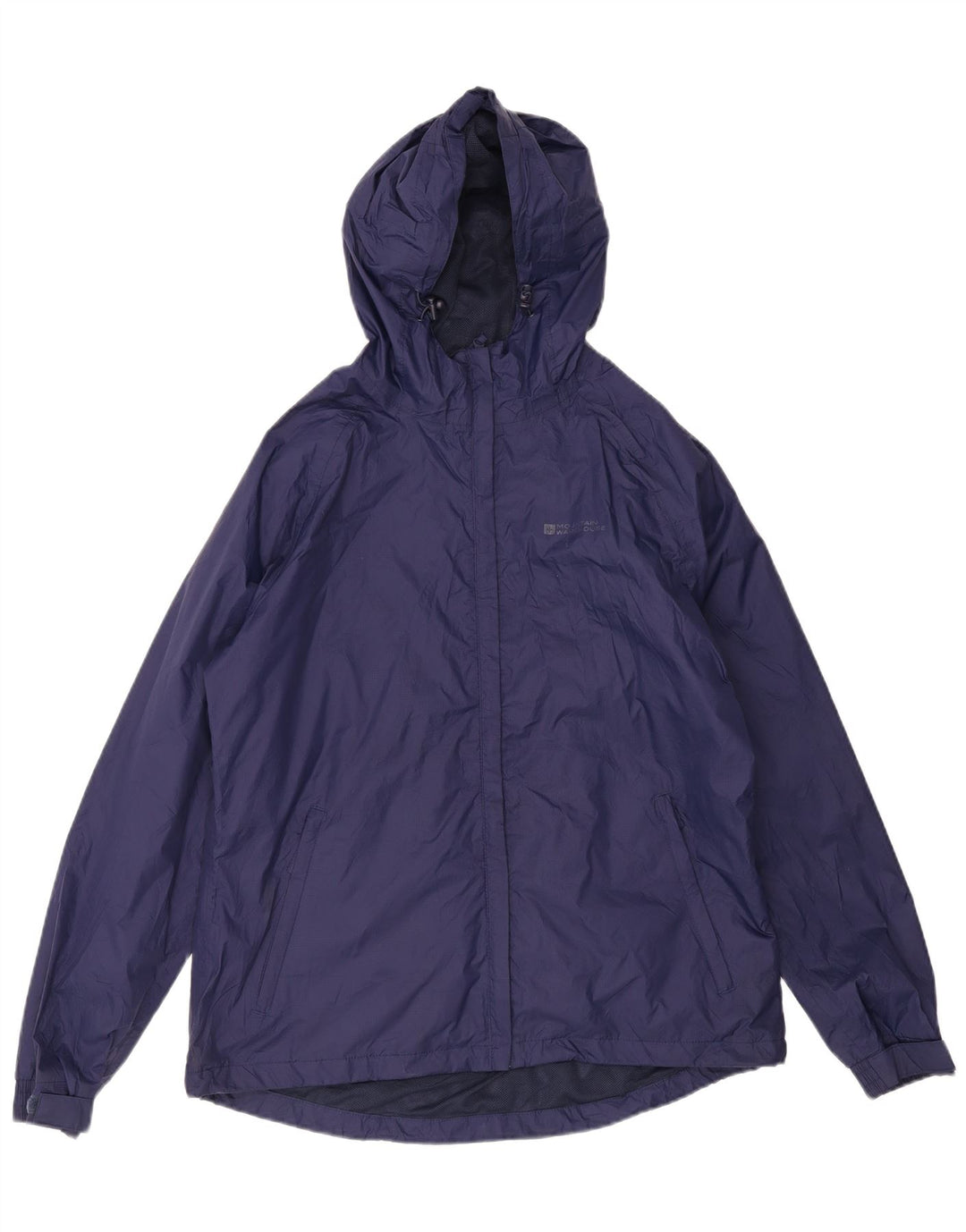 Jaqueta de chuva feminina com capuz Mountain Warehouse Reino Unido 16 grande azul marinho nylon