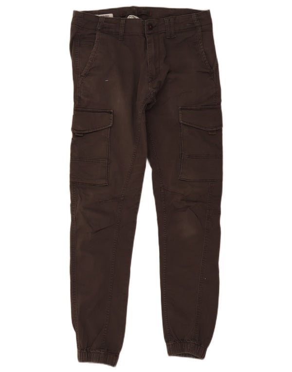 Jack & Jones Mens Paul Tapered Cargo Trousers W29 L32 Grey Cotton