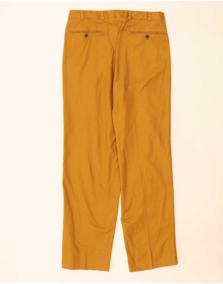 Terno masculino vintage de 2 botões e 2 peças IT 48 médio W32 L32 algodão amarelo