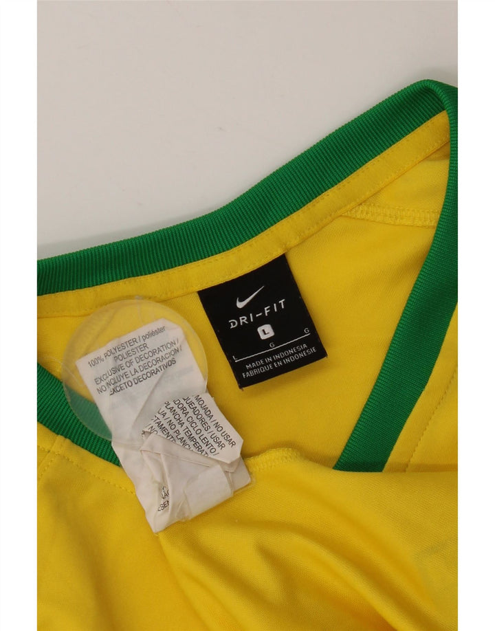 Camiseta Nike Masculina Brasil Top Grande Poliéster Amarelo