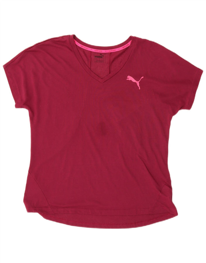 Puma Camiseta Feminina Top UK 16 Grande Poliéster Borgonha