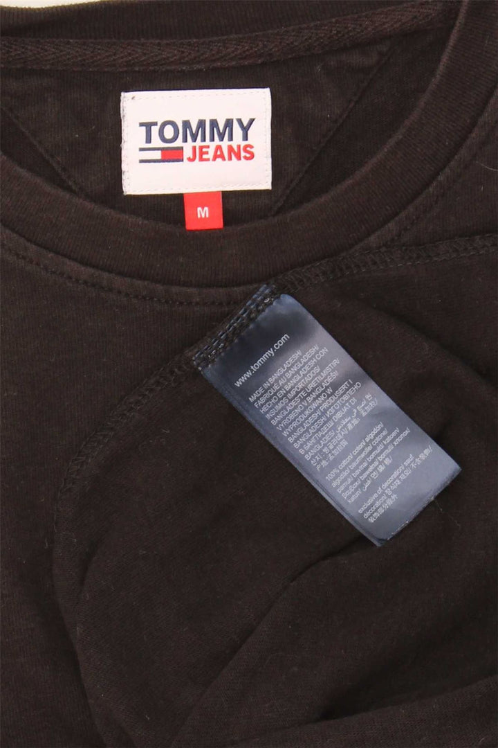 Camiseta masculina TOMMY HILFIGER de algodão preto médio