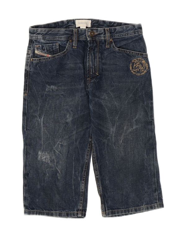 Bermuda jeans Diesel Boys Acid Wash 11-12 anos W26 Azul