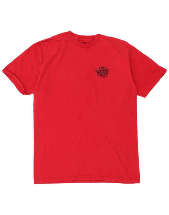 Camiseta masculina gráfica VANS Top médio algodão vermelho