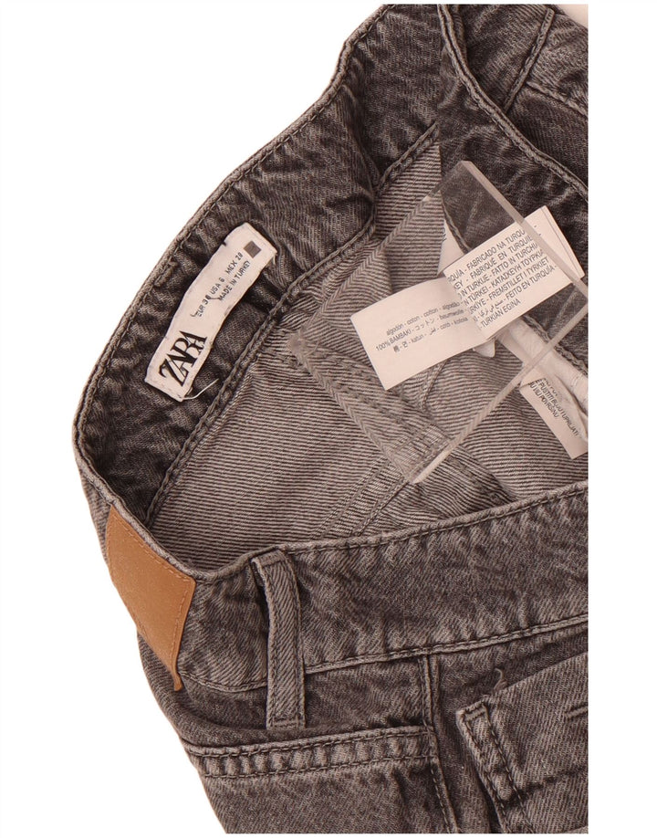 Zara Jeans reto feminino EU 38 pequeno W28 L27 algodão cinza